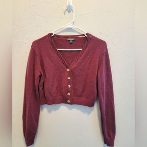 Wild Fable purple cropped cardigan